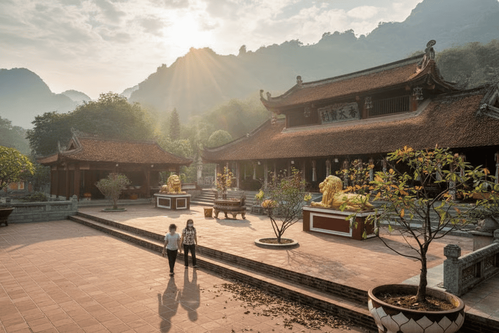 Trước ch&iacute;nh điện l&agrave; một khoảng s&acirc;n rộng lớn